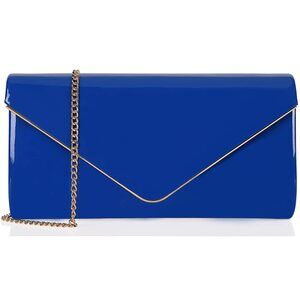 2770 Dexmay Envelope Clutch Purse Shiny Patent Leather Foldover Evening Bag